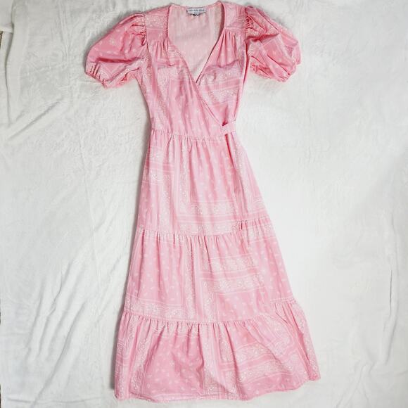 Never Fully Dressed Pink Bandana Wrap Maxi Dress - Picture 3 of 13